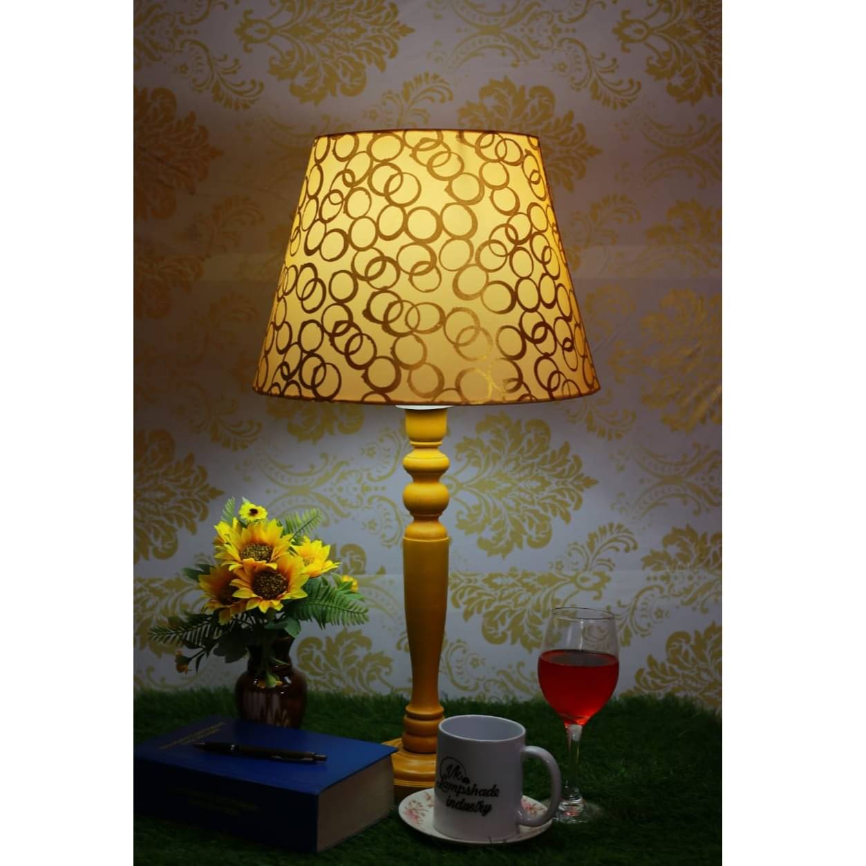 Golden Ring Printed Lampshade